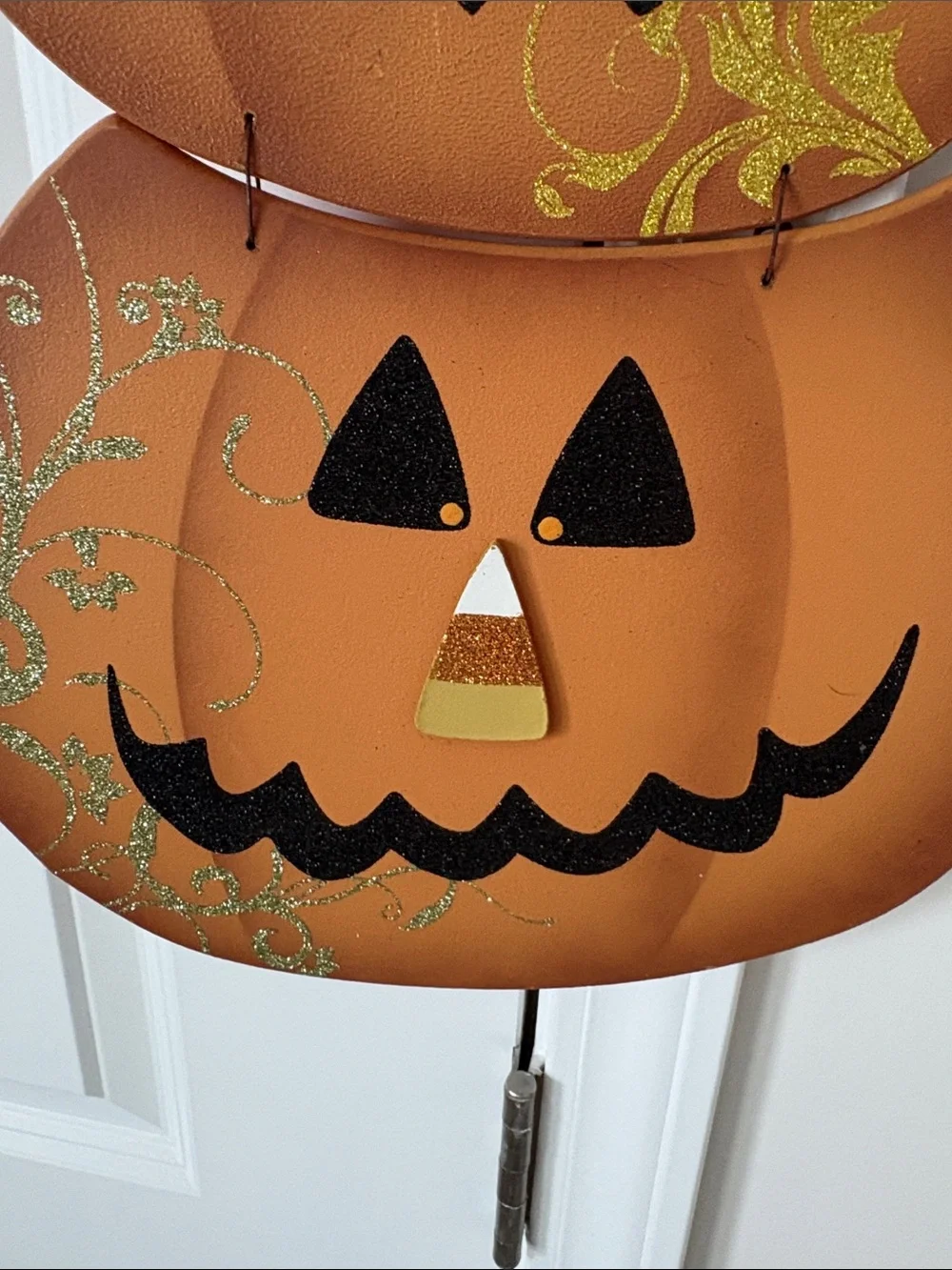 Halloween Triple Jack-O'-Lantern Door Hanger - Orange
